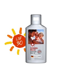 Mleczko przeciwsłoneczne SPF 30, 50 ml (biała butelka), Etykieta