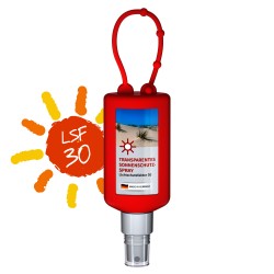 Środek przeciwsłoneczny w sprayu przeźr. SPF 30, 50 ml Bumper (czerwony), Etykieta