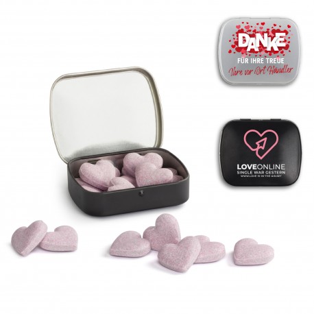 Musujące cukierki Serduszka / Candy Sweethearts in Mini Clic Clac Box