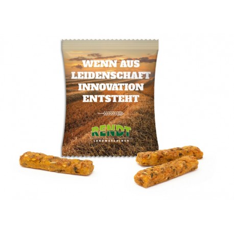 Pełnoziarnista i chrupiąca przekąska Hütts w torbie reklamowej / Hütts Whole Grain Snack in Advertising Bag