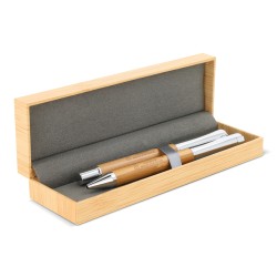 Zestaw bambusowy długopis i pióro kulkowe w pudełku