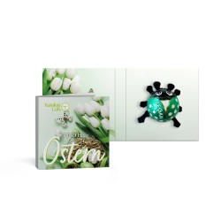Czekoladka wegańska w spersonalizowanej składanej karcie / Good Luck Beetles vegan in personalised folded card
