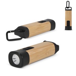 Ładowarka bambusowa z latarką Oplaadbare R-ABS & Bamboe zaklamp